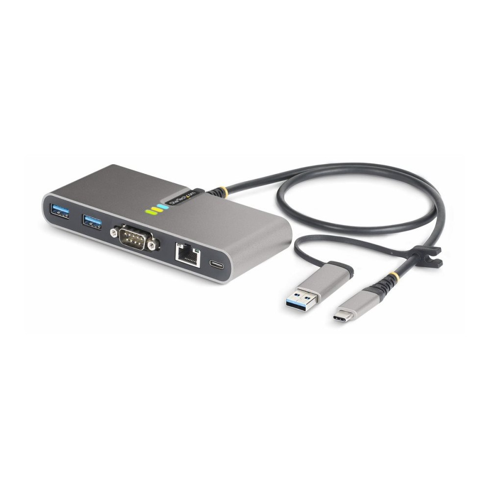 StarTech.com StarTech.com 2-Port USB-C/USB-A Hub with GbE and RS232 Serial, 2x USB-A - hubb - 2 portar
