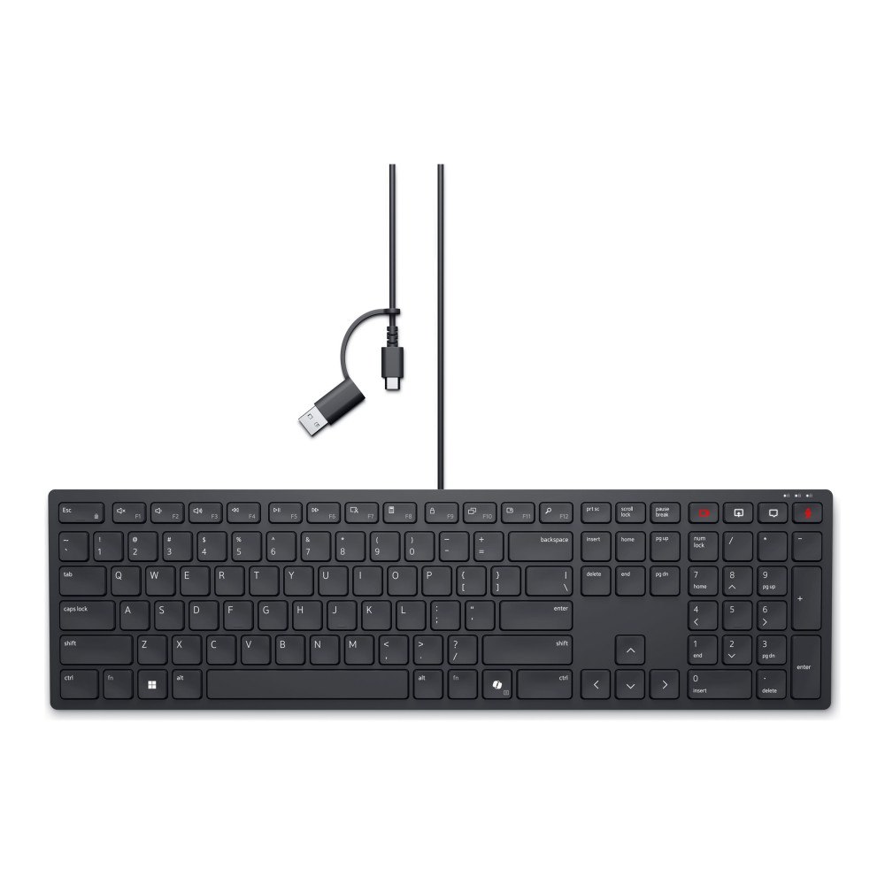 DELL Dell Pro Silent Wired Collaboration Keyboard KB525C - tangentbord - QWERTZ - tysk - svart Inmatningsenhet