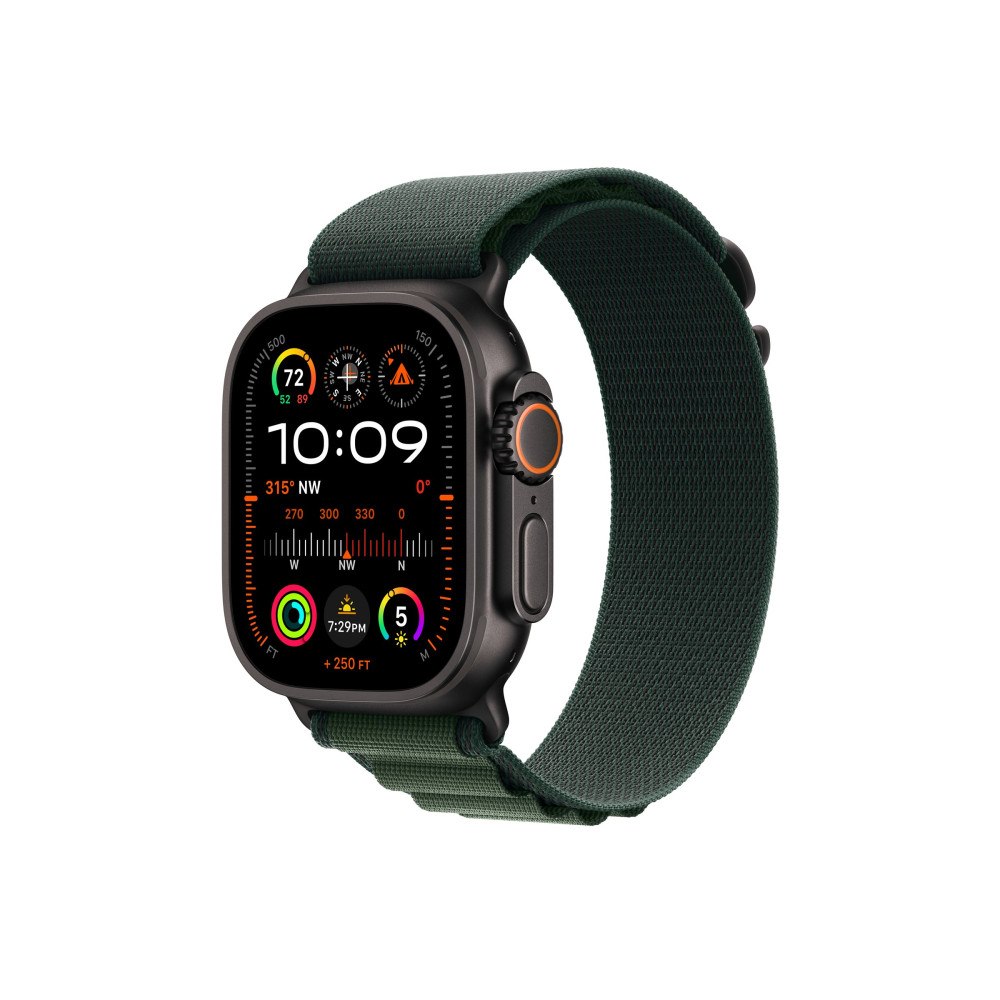 Apple Apple Watch Ultra 2 - svart titan - smart klocka med Alpine Loop - mörkgrön - 64 GB