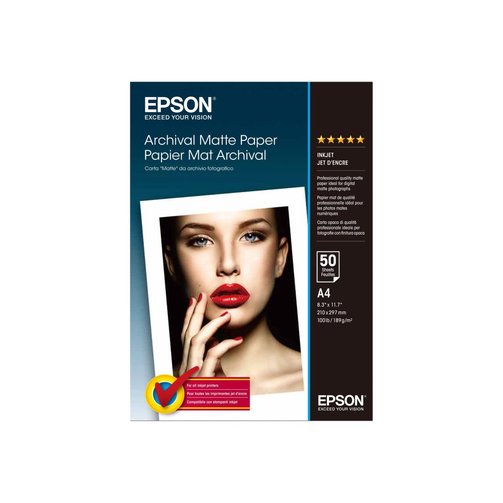 EPSON Epson Archival Matte Paper - papper - matt - 50 ark - A4 - 189 g/m²