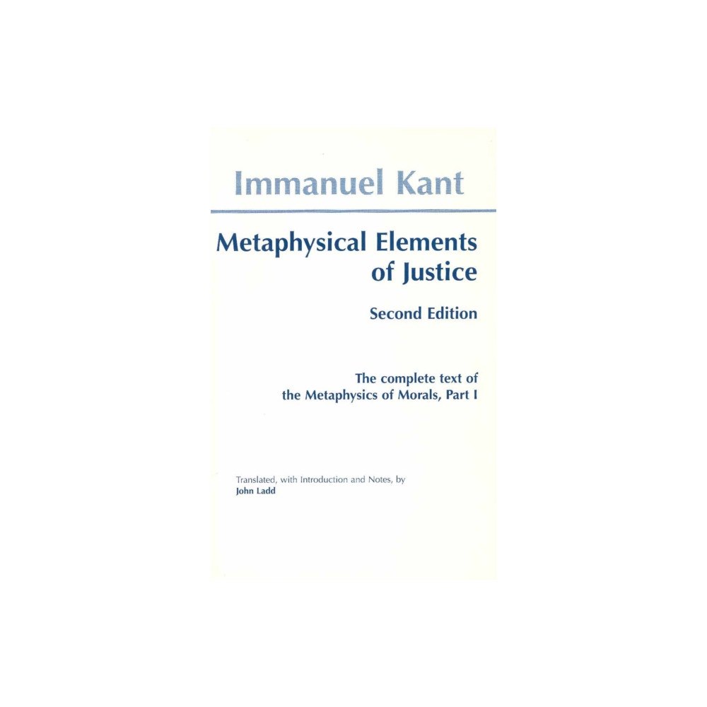 Hackett Publishing Co, Inc Metaphysical elements of Justice (häftad, eng)