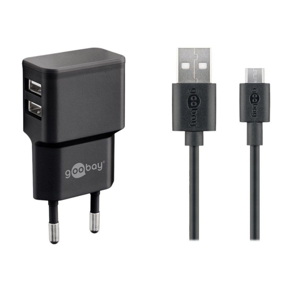 Goobay goobay Dual Micro USB charger set strömadapter - USB - 12 watt