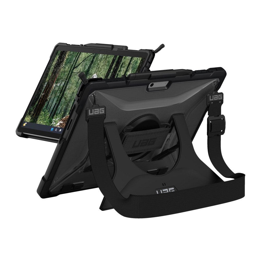 Urban Armor Gear UAG Plasma Series Rugged Case for Surface Pro 9 - Plasma Series w/ Handstrap and Shoulder Strap- Clear - baksidesskydd f...