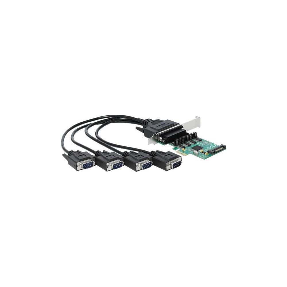 DeLOCK Delock PCI Express Card to 4 x Serial RS-232 with voltage supply - seriell adapter - PCI Express x1 - RS-232 x 4