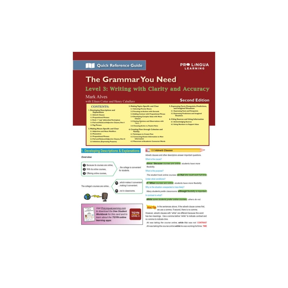 Pro Lingua Learning Writing with Clarity and Accuracy (häftad, eng)