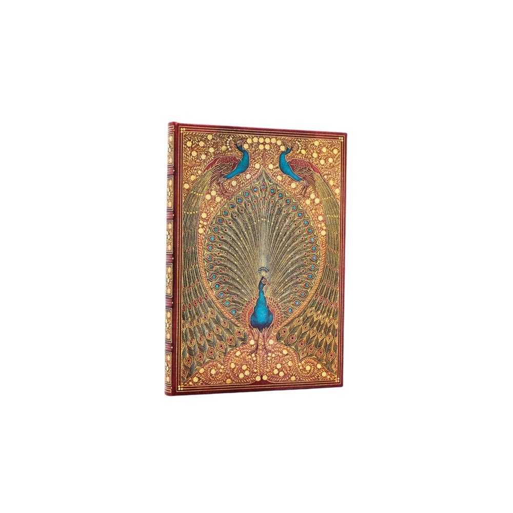 paperblanks Hafiz’s Peacocks (Sangorski & Sutcliffe) Midi Unlined Hardcover Journal (Elastic Band Closure) (inbunden, eng)