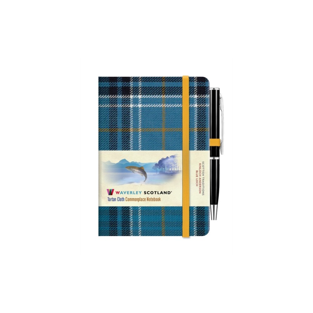 The Gresham Publishing Co. Ltd Waverley Blue Loch Tartan cloth mini notebook with pen (inbunden, eng)