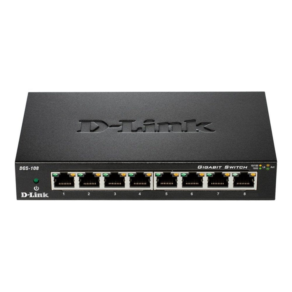 D-Link D-Link DGS 108 - switch - 8 portar - ohanterad