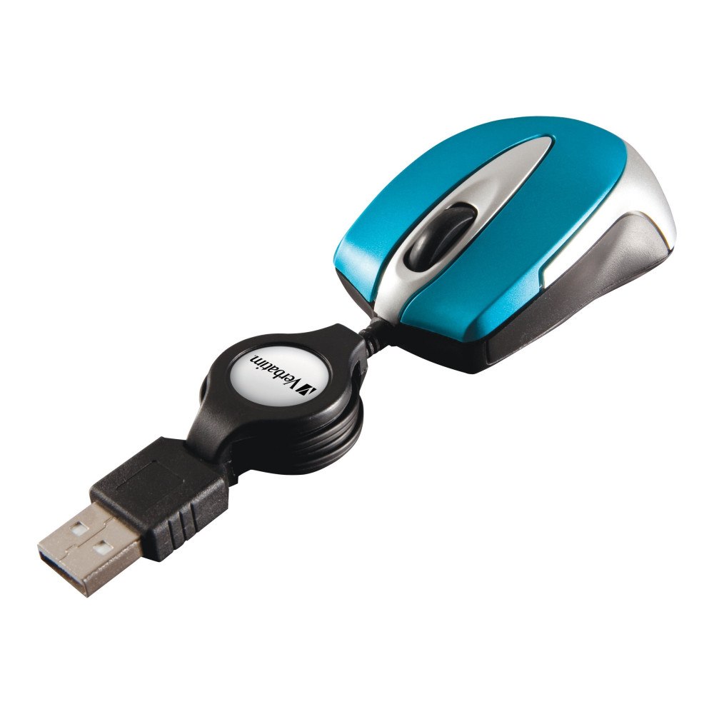 VERBATIM Verbatim Go Mini Optical Travel Mouse - mus - USB - karibienblå