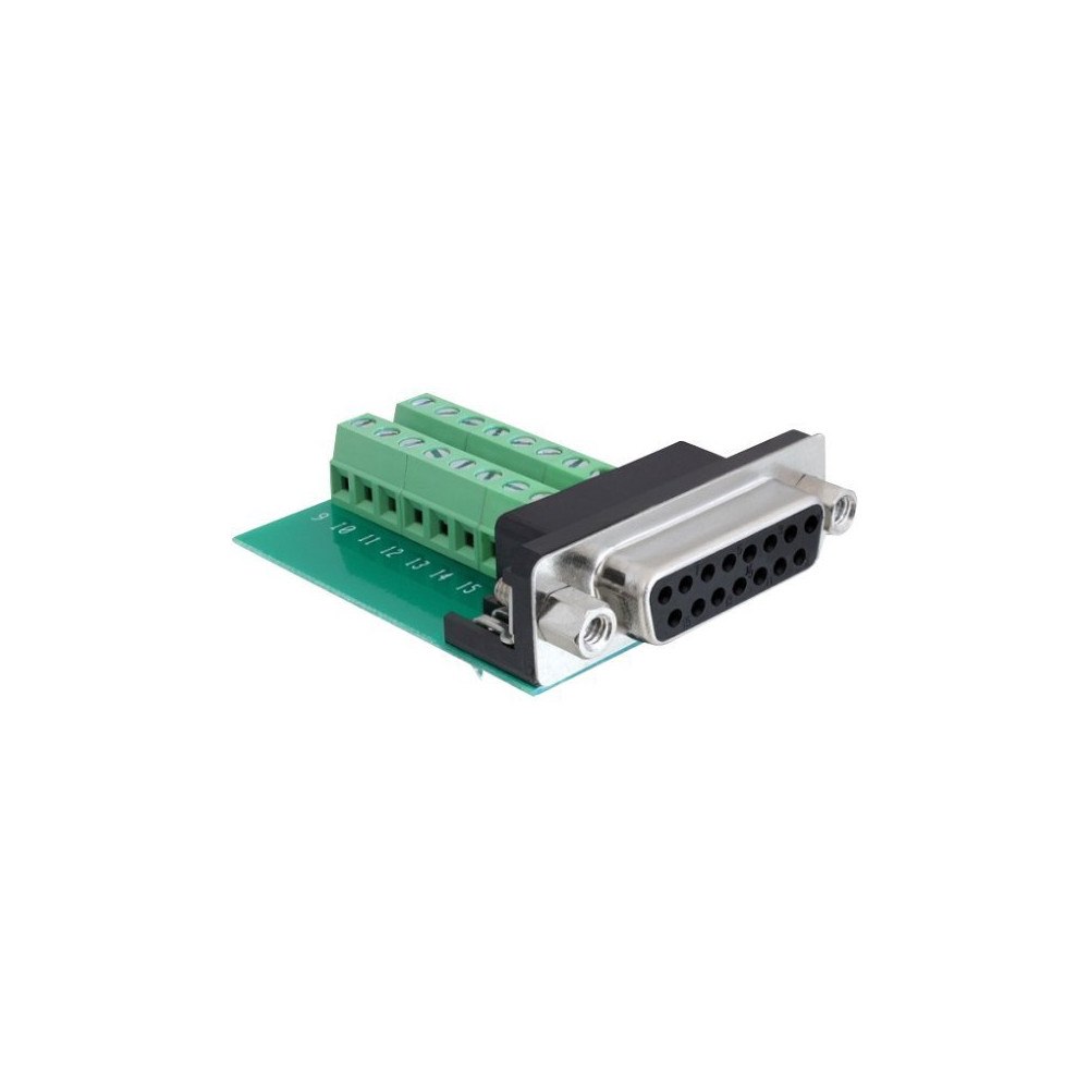 DeLOCK Delock - seriell adapter - 15 pin D-Sub (DB-15) till 16-polig terminalblock