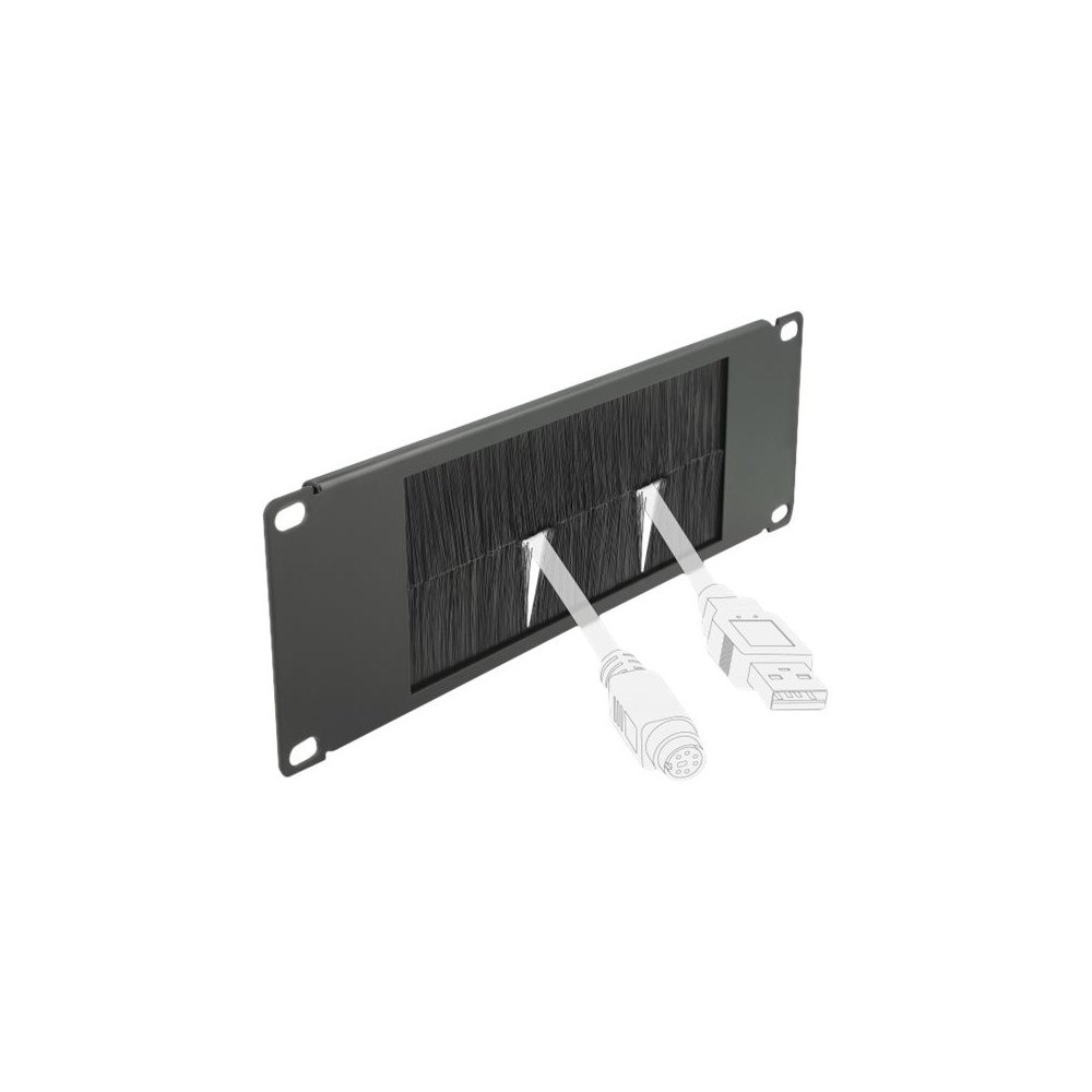 DeLOCK Delock Cable Management Brush Strip - kabelhanteringspanel med borste för rack - 2U - 10"