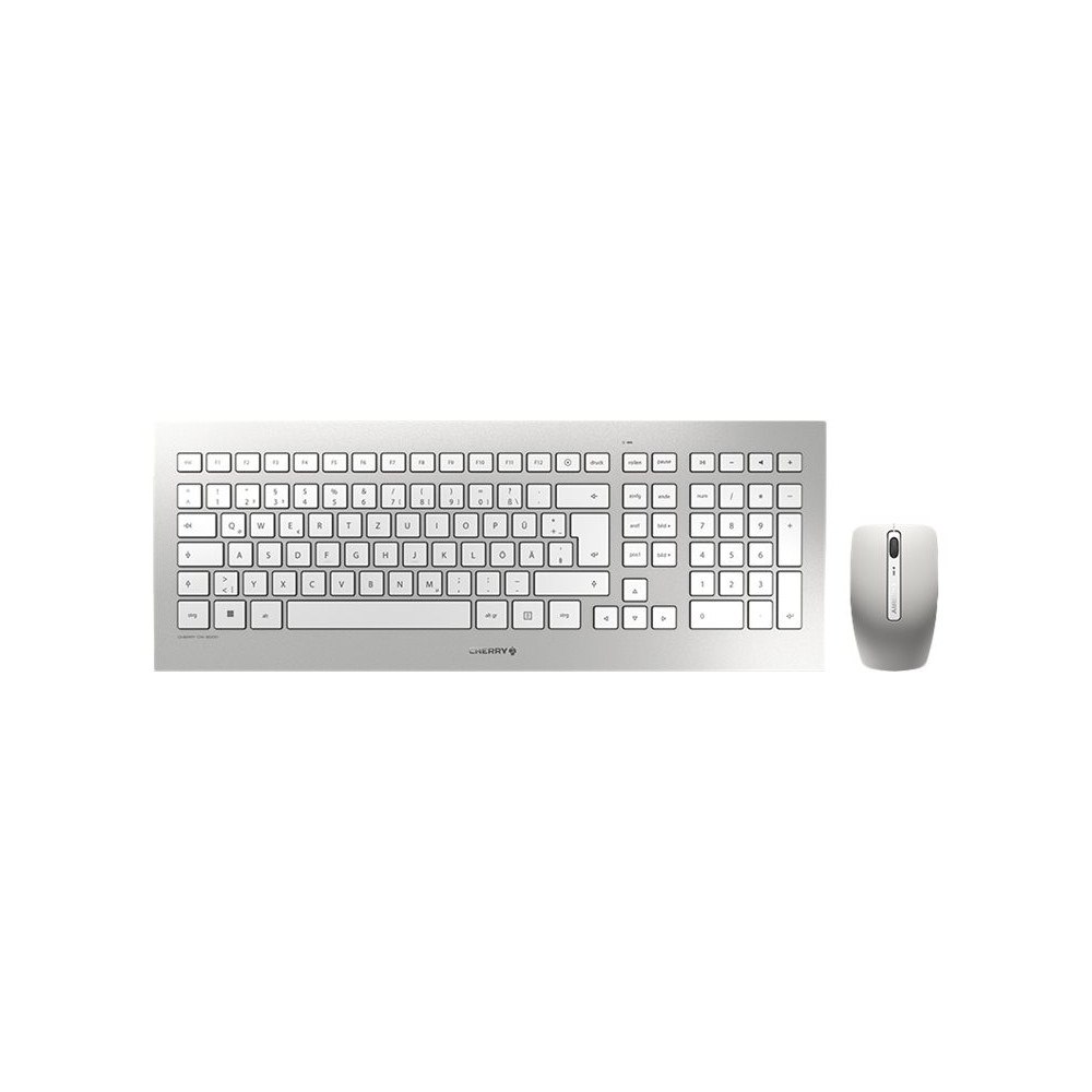 CHERRY CHERRY DW 8000 - sats med tangentbord och mus - QWERTZ - tysk - vit, silver Inmatningsenhet