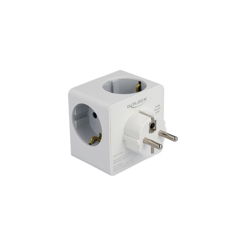 DeLOCK Delock strömadapter - 24 pin USB-C, 2 x 9-stifts USB typ A, 3 st. CEE 7/3 effekt