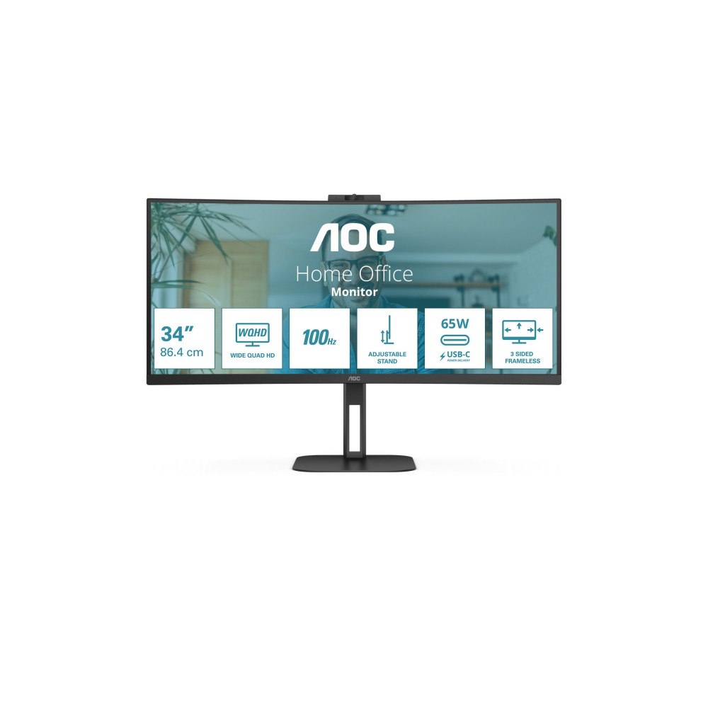 AOC AOC Value-line CU34V5C/BK - V5 series - LED-skärm - böjd - 34"