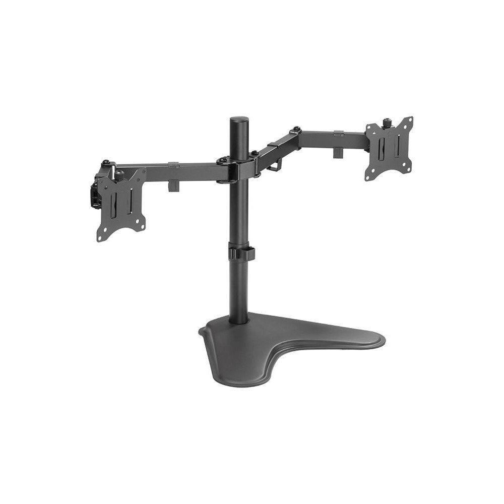 2direct LogiLink ställ - justerbar arm - för 2 LCD-bildskärmar - svart