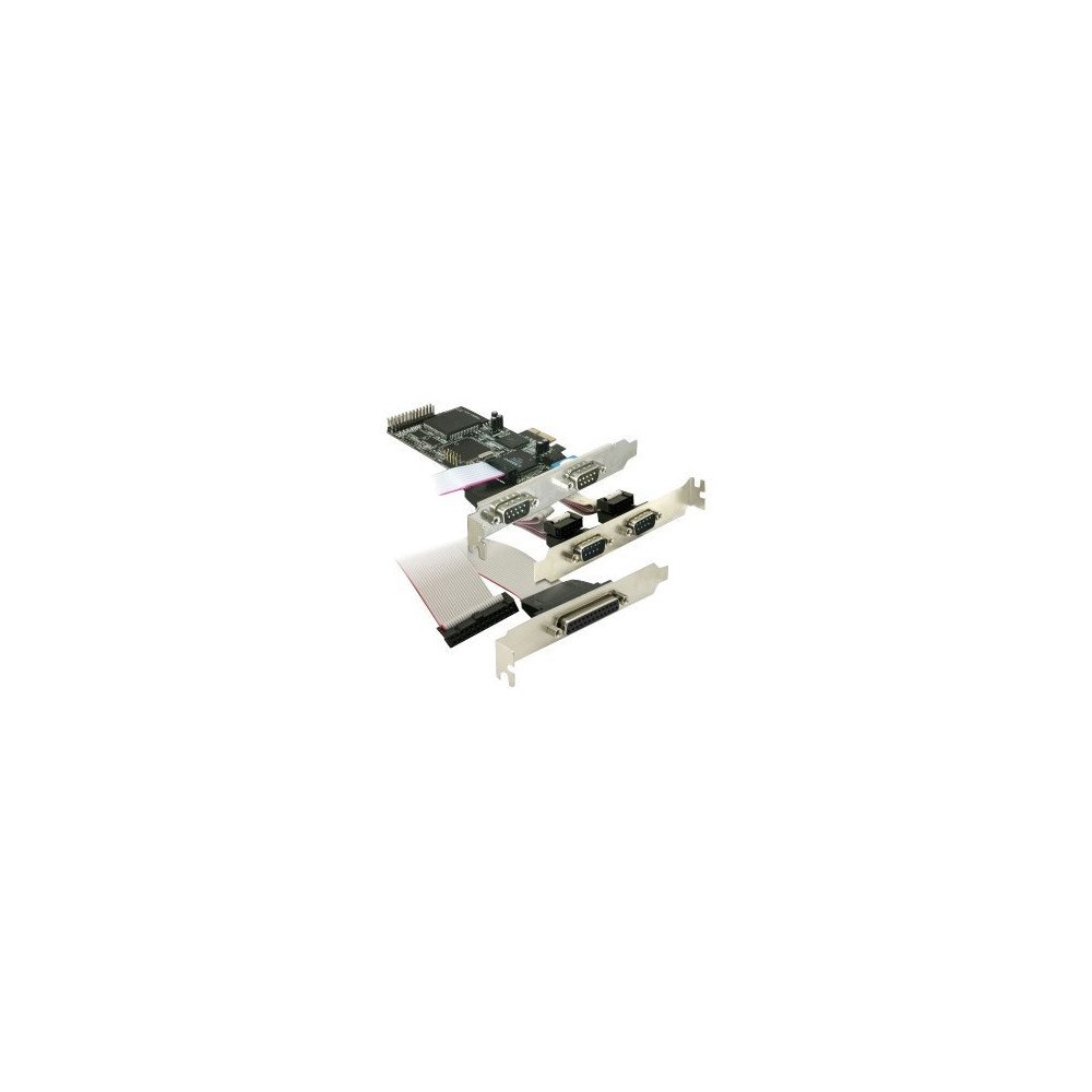 DeLOCK Delock PCI Express card 4 x serial, 1x parallel - parallellt/seriellt kort - PCIe - 4 portar