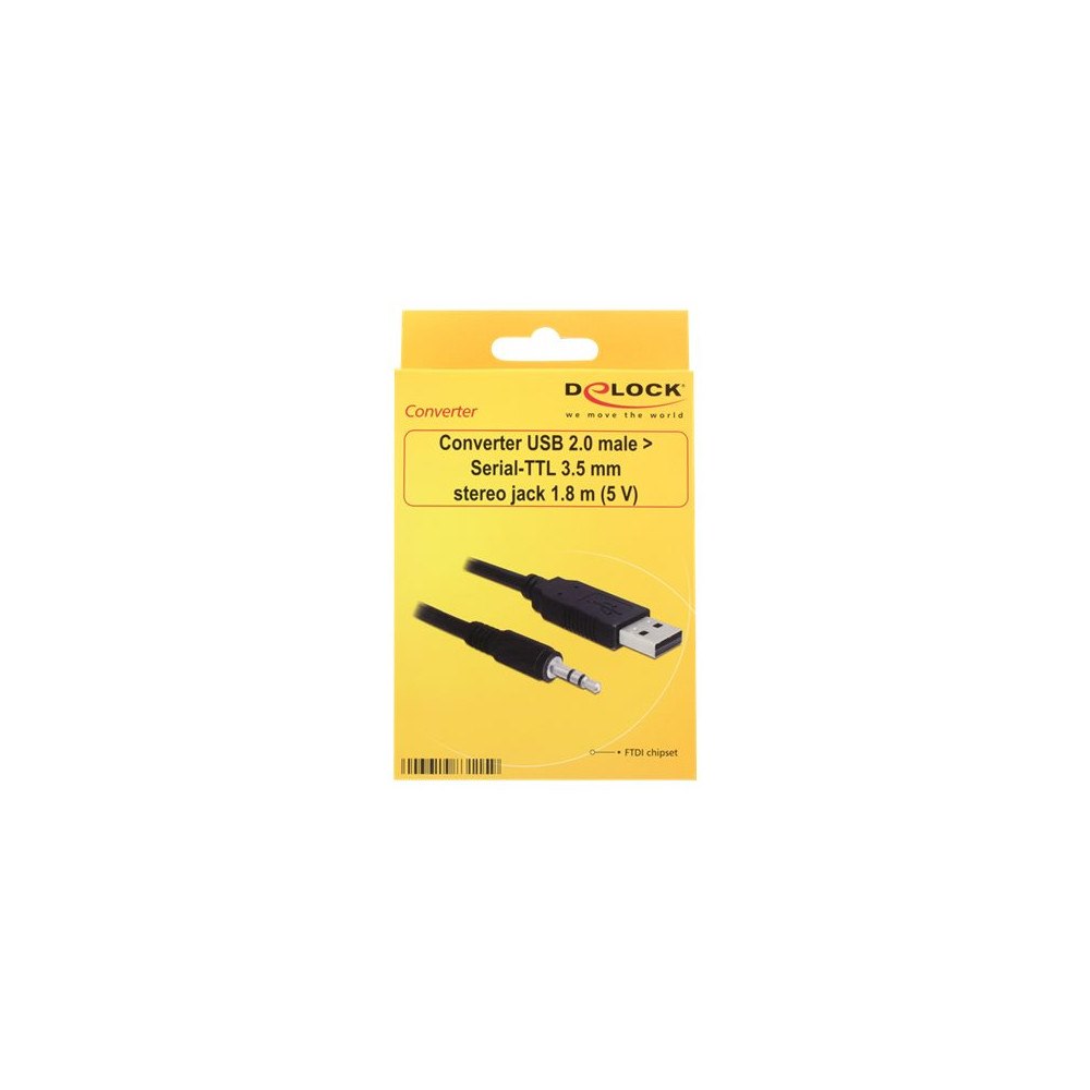 DeLOCK Delock Converter USB 2.0 > Serial-TTL 3.5 mm stereo jack (5 V) - seriell adapter - USB 2.0