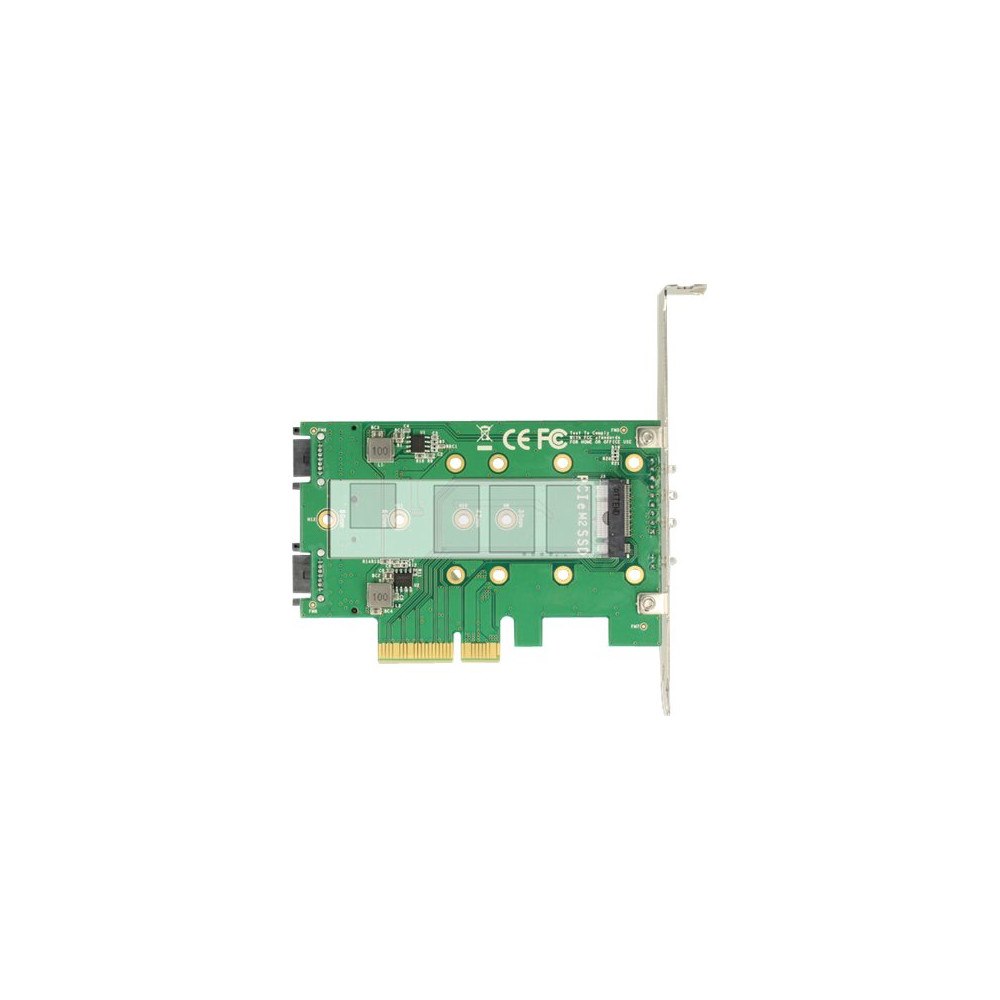 DeLOCK Delock PCI Express Card > 3 x M.2 Slot - kontrollerkort - M.2 Card / SATA 6Gb/s - PCIe 3.0 x4