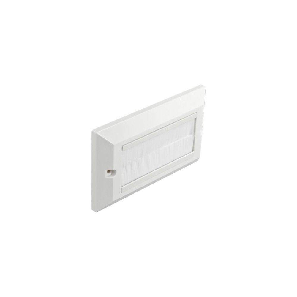 DeLOCK Delock Cable Management Cover 146 x 86 mm with white Brush Strips - cable management panel cover