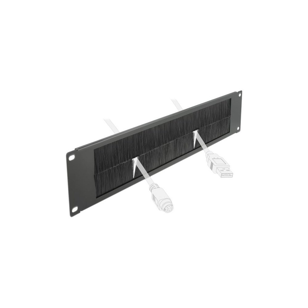 DeLOCK Delock Cable Management Brush Strip - kabelhanteringspanel med borste för rack - 2U - 19"
