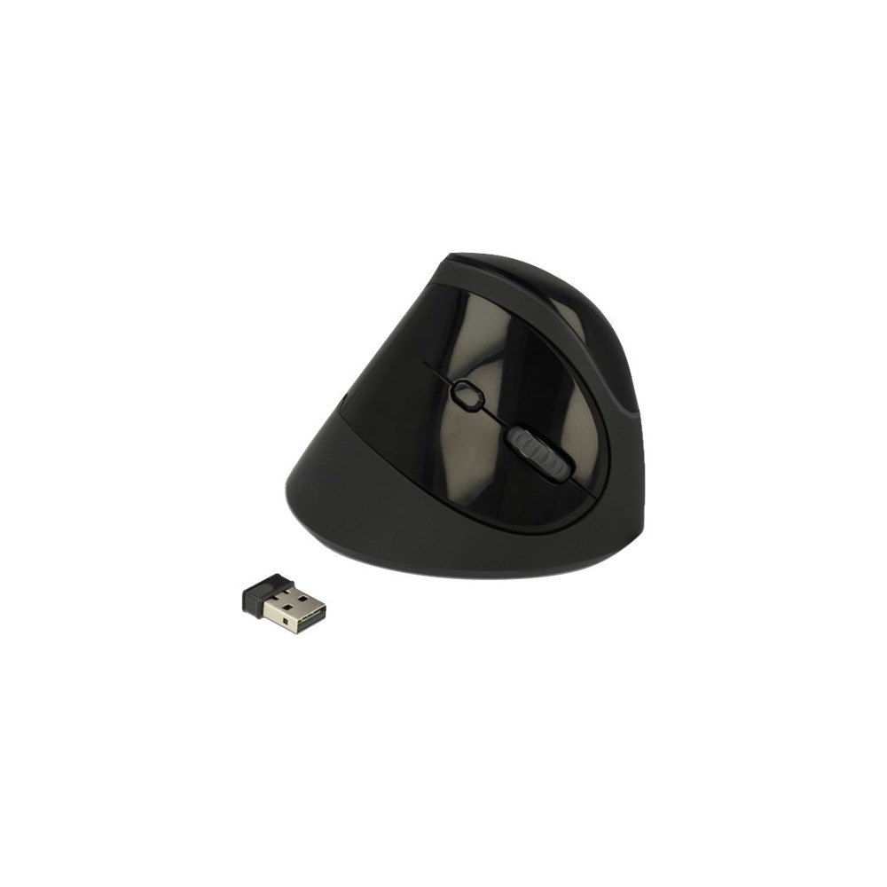 DeLOCK Delock Ergonomic - vertikal mus - 2.4 GHz - svart