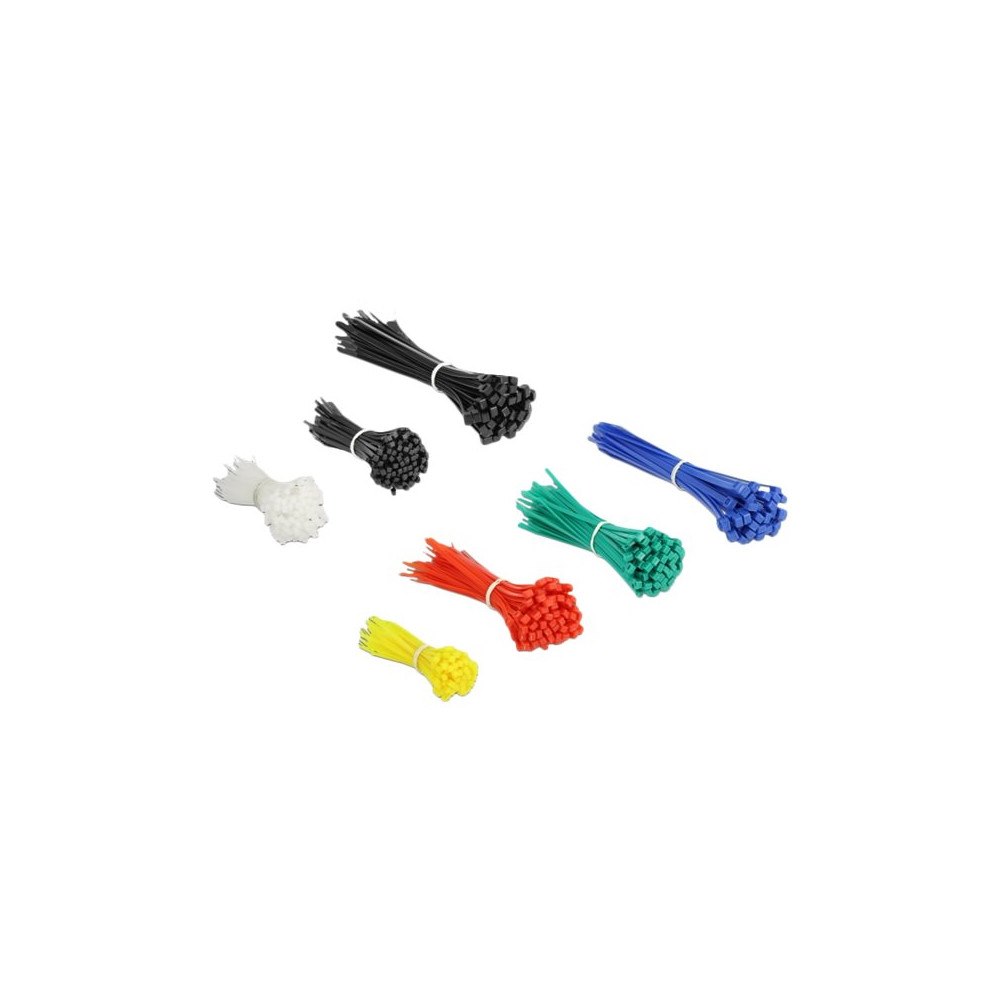 DeLOCK Delock Cable tie assortment box 600 pieces assorted colours - kabelbandsats