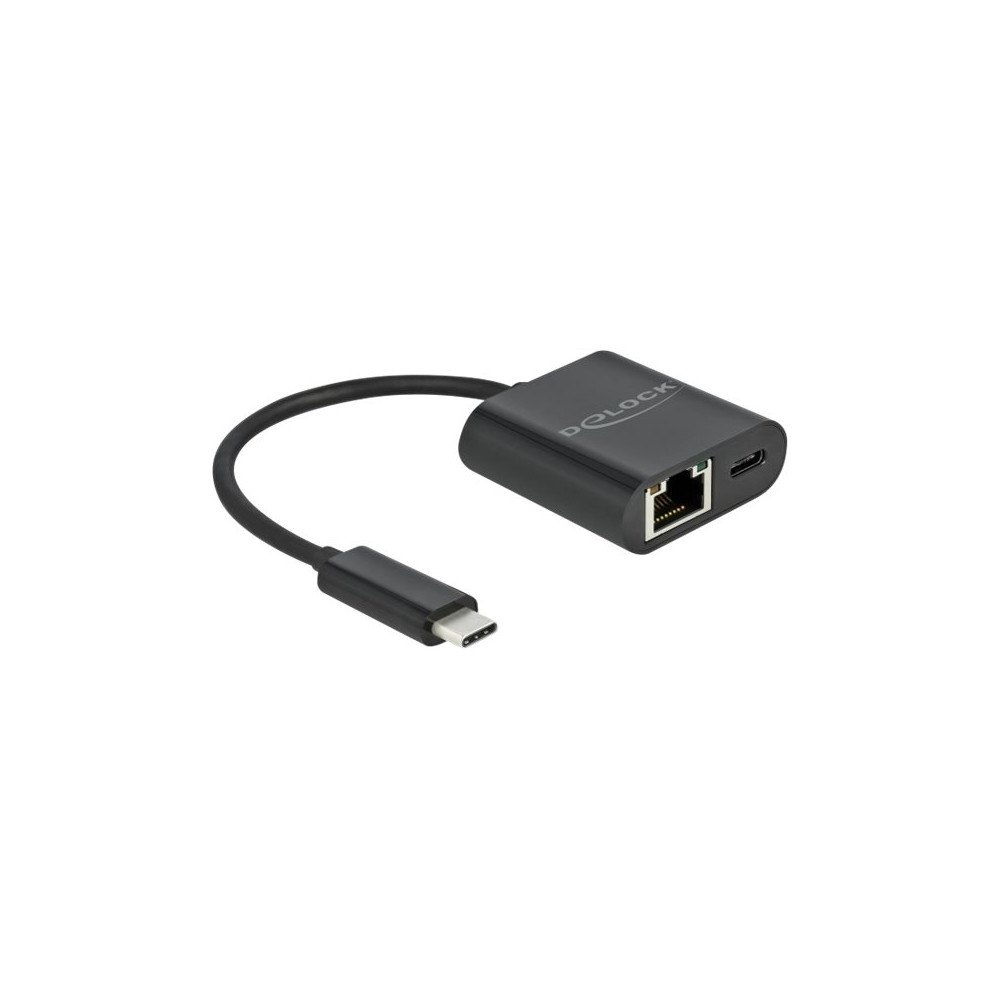 DeLOCK Delock - nätverksadapter - USB-C 3.2 Gen 1 - Gigabit Ethernet x 1 + USB-C (endast ström) x 1