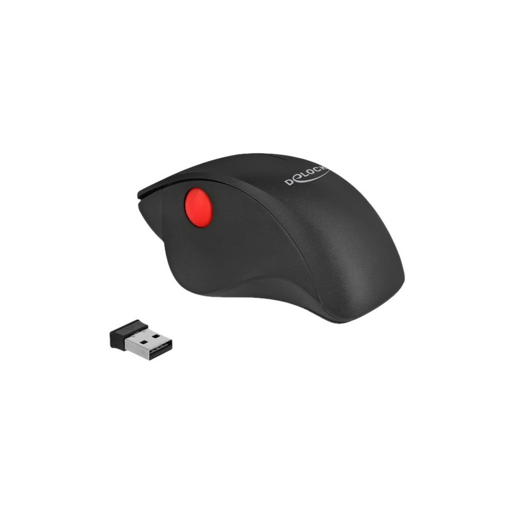 DeLOCK Delock Ergonomic - mus - 2.4 GHz - svart, röd