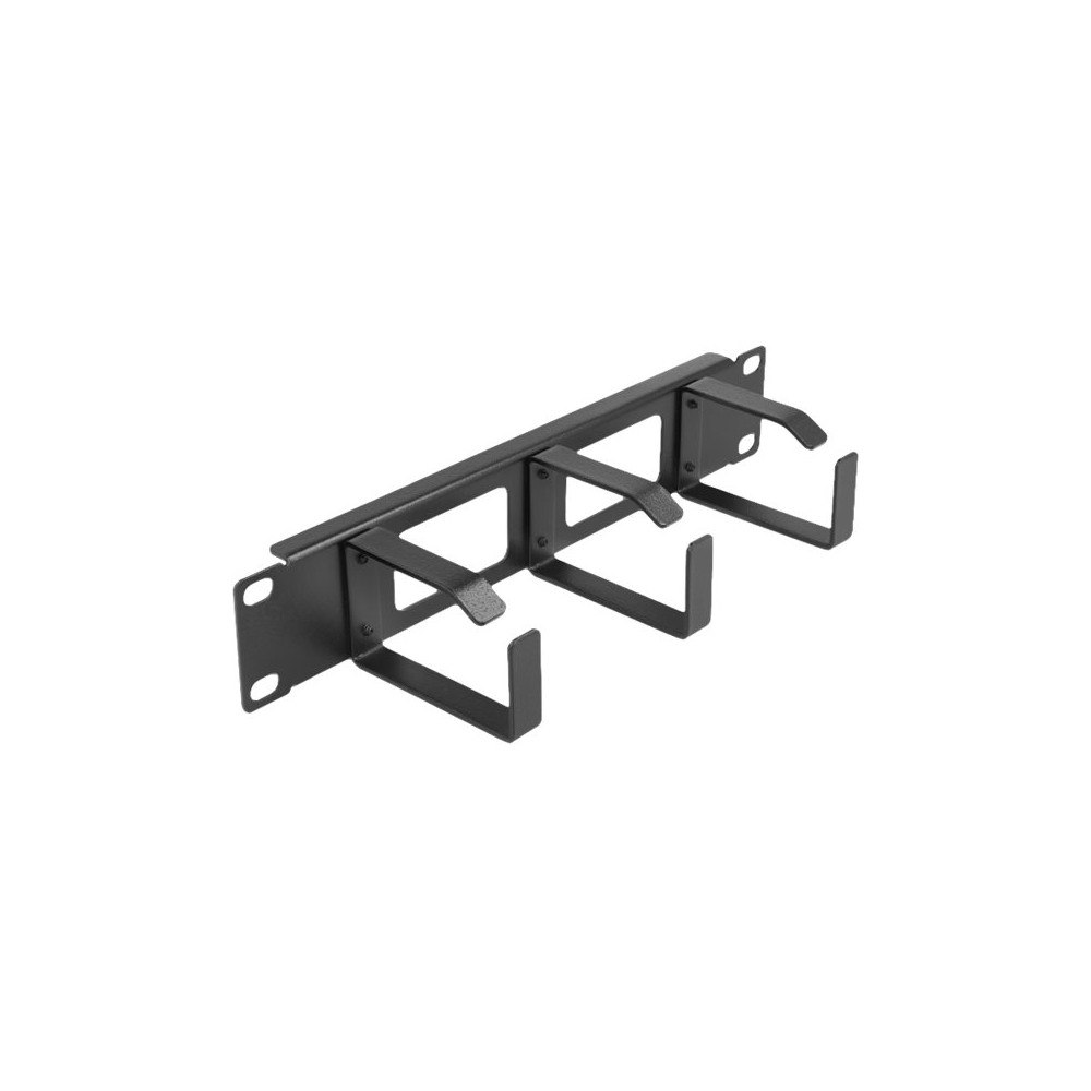 DeLOCK Delock panel för kabelhantering - 1U - 10" - with 2 openings and 3 hooks