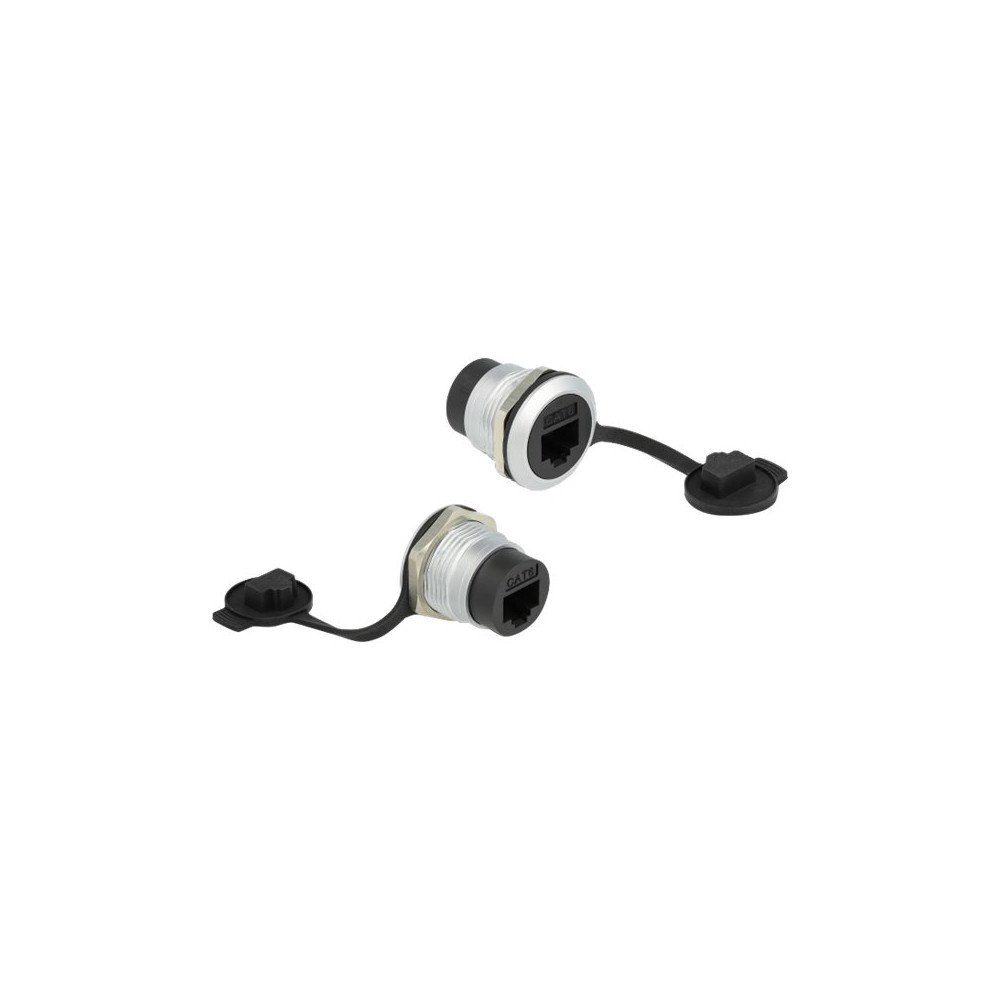 DeLOCK Delock - snäppbar modul - CAT6 with protective dust cap IP67 dust and waterproof - 1 nätverksuttag - svart