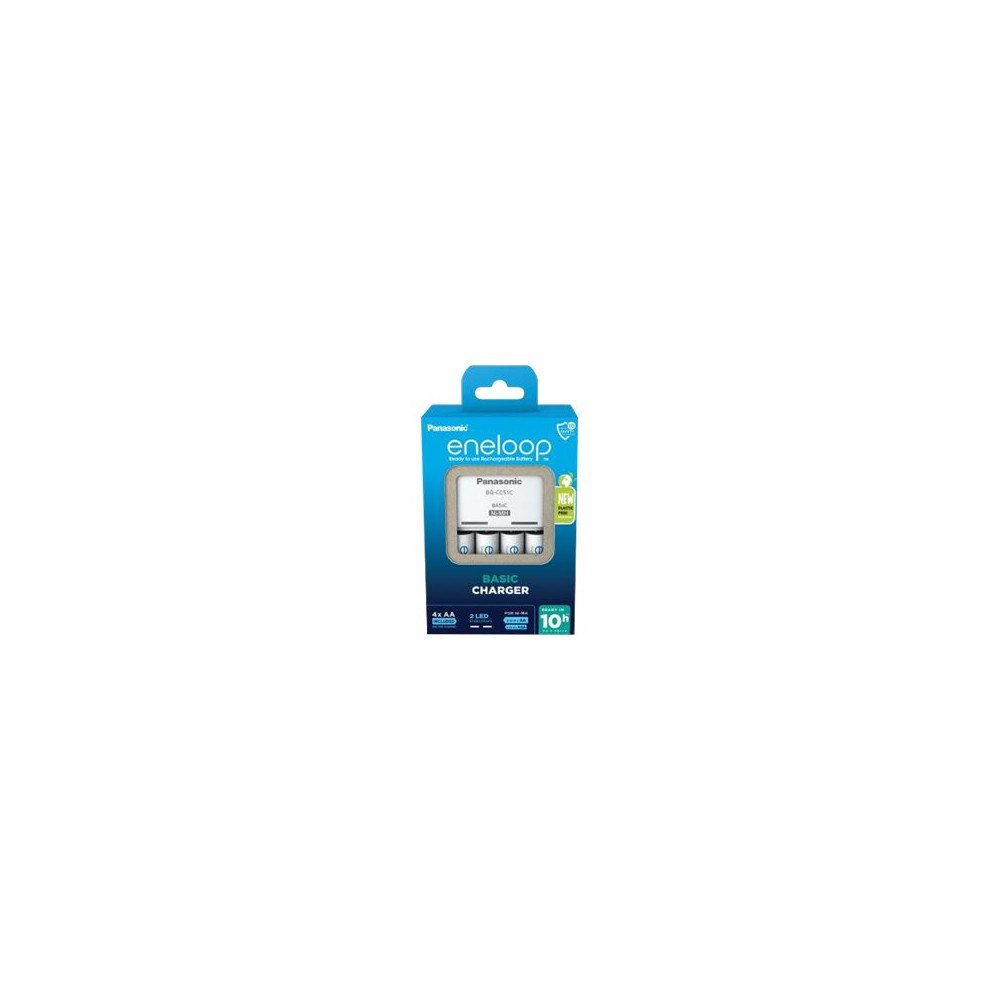 Panasonic Panasonic eneloop Basic BQ-CC51 batteriladdare - 4 x AA-typ - NiMH - Eurokontakt