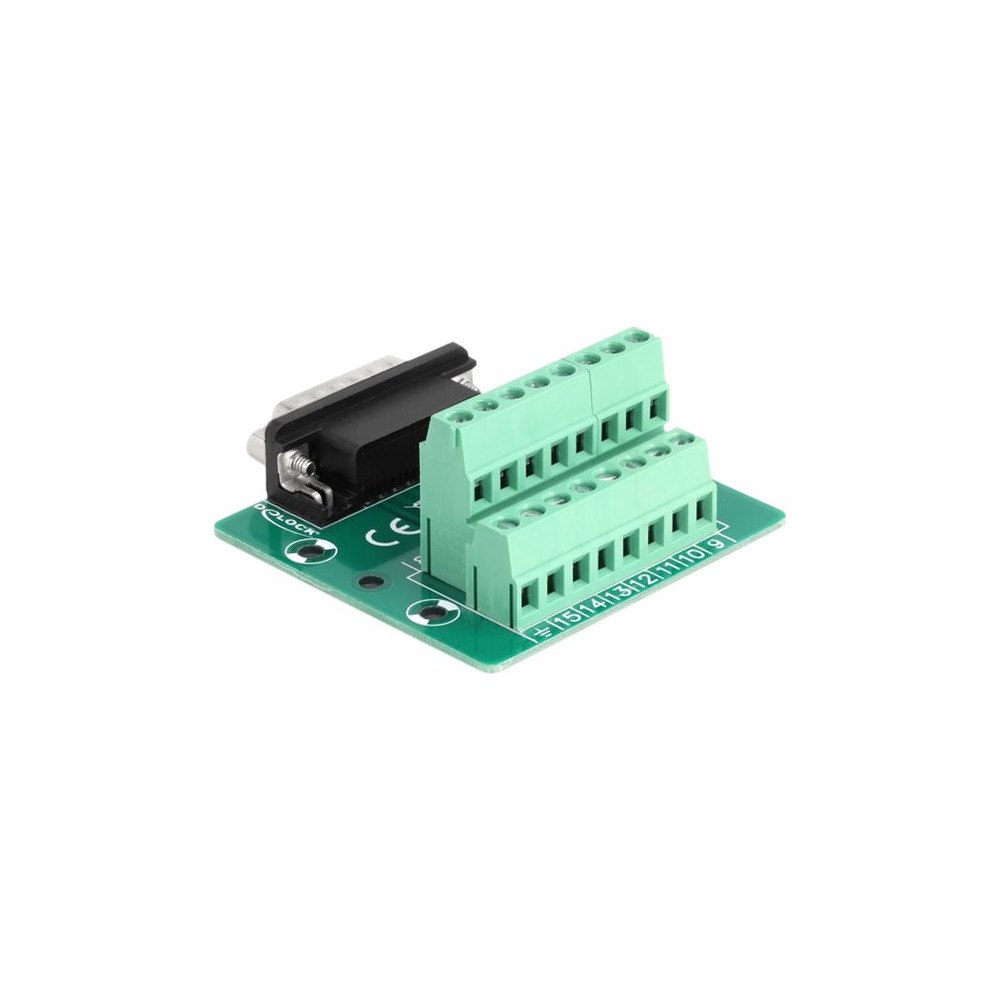 DeLOCK Delock - seriell adapter - 15 pin D-Sub (DB-15) till 16 pin terminal block