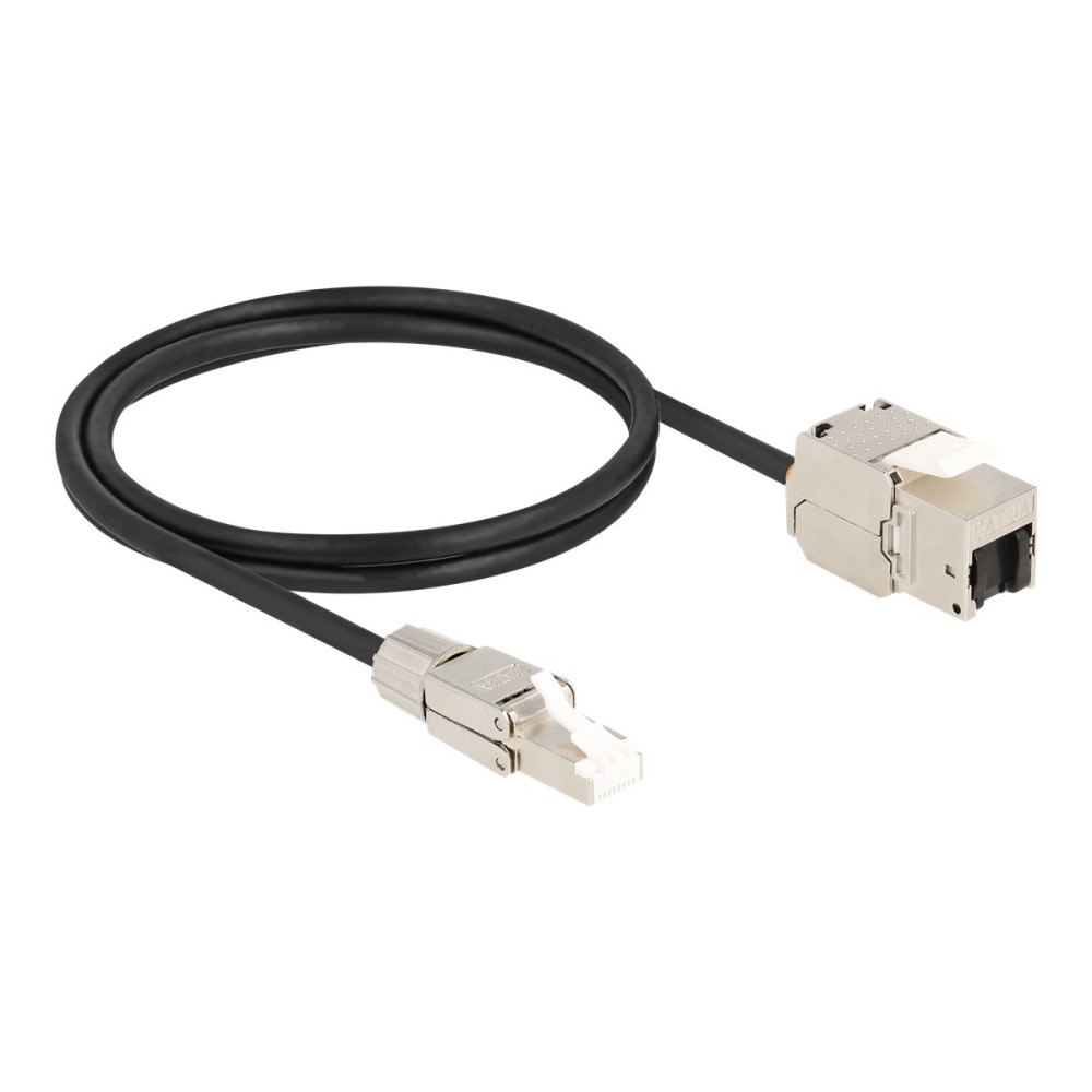 DeLOCK Delock nätverksförlängningskabel - 1 m - svart/silver