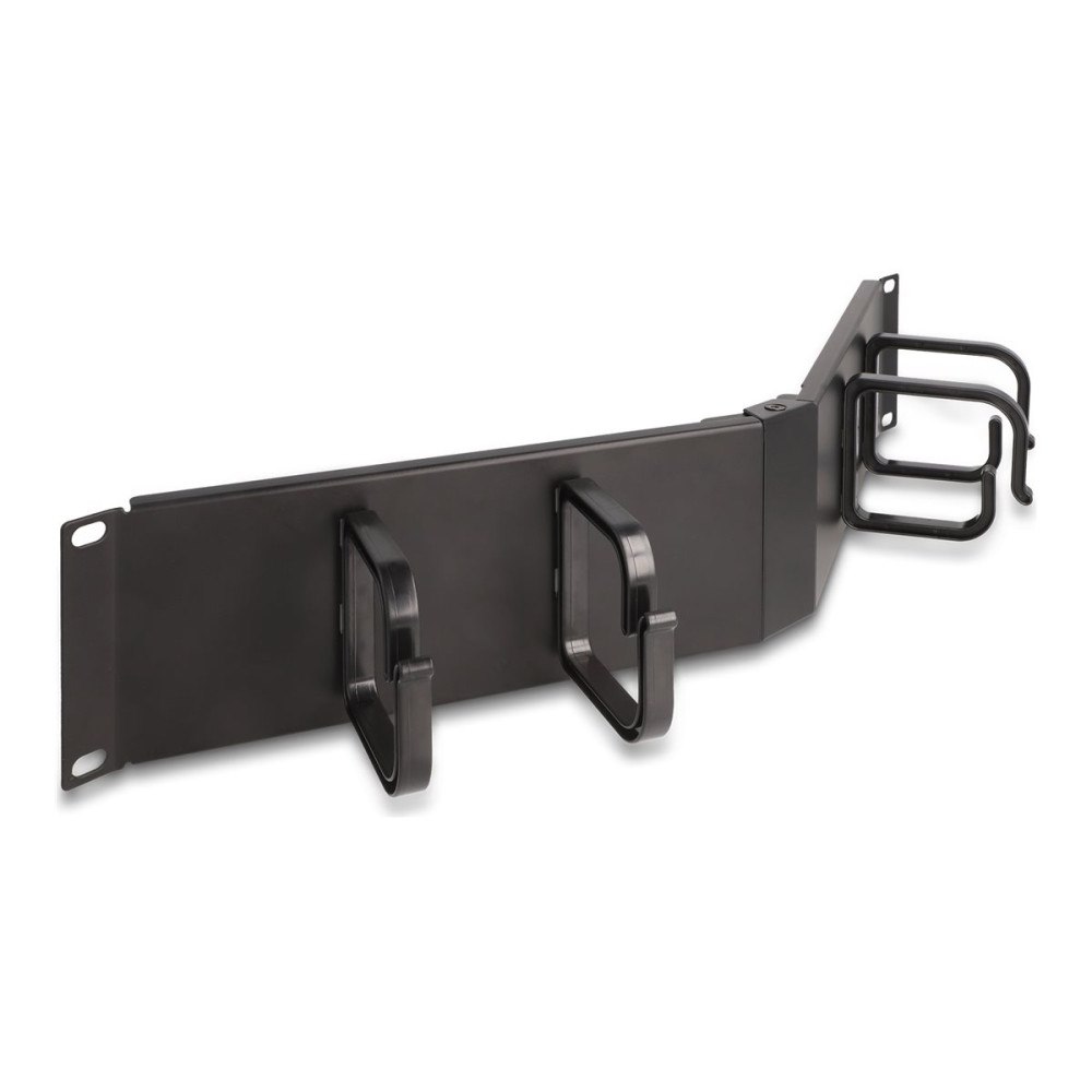 DeLOCK Delock rack cable management routing panel - 2U - 19" - with 4 hooks, angled