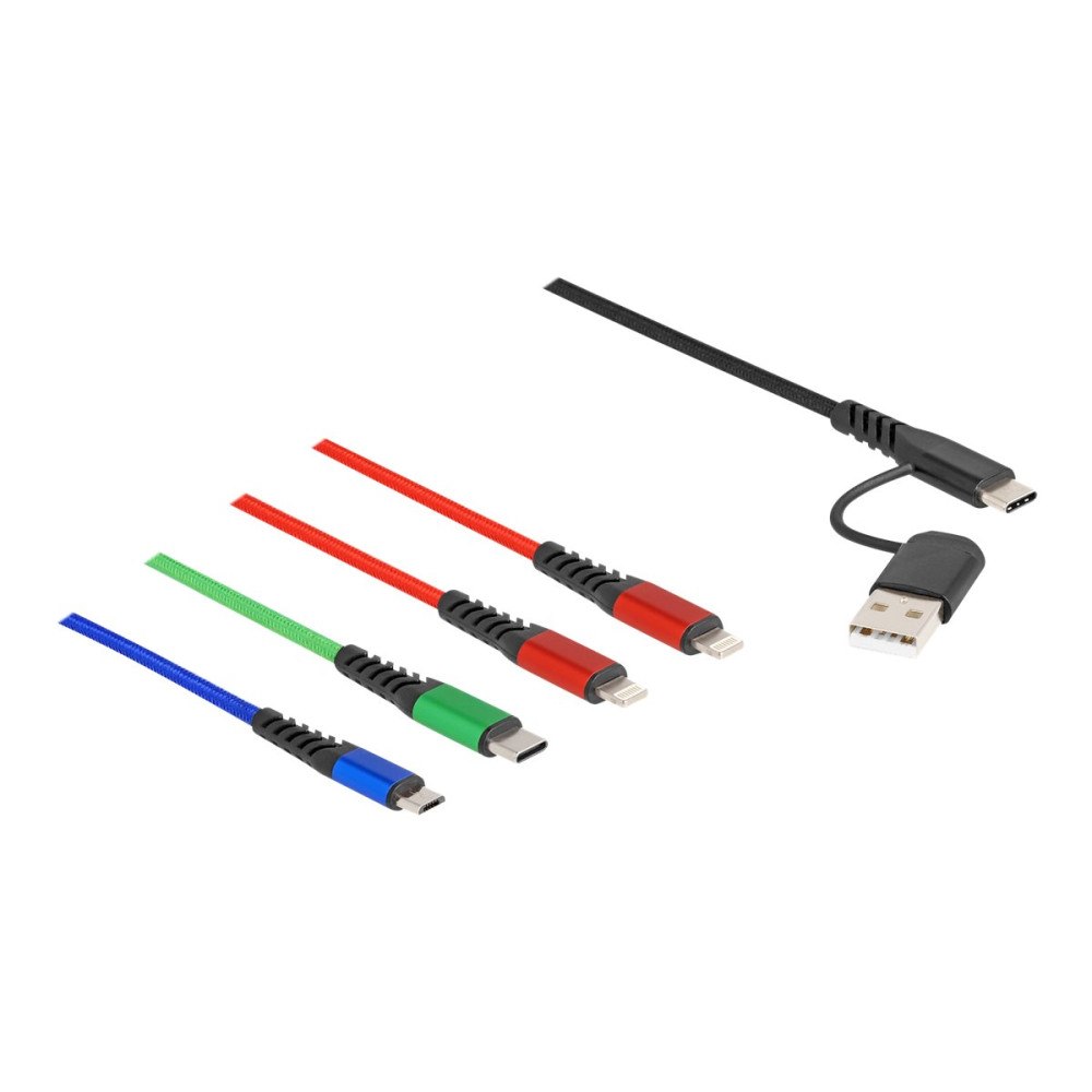 DeLOCK Delock 4 in 1 - dedikerad laddningskabel - Lightning / USB - 1.2 m