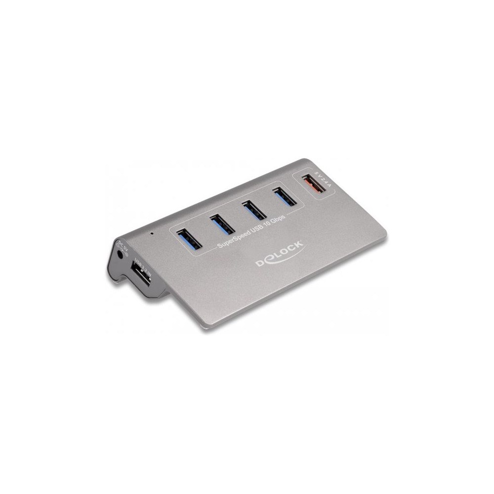 DeLOCK Delock - hubb - 10 Gbps, + 1 Fast Charging Port incl. Power Supply - 4 portar