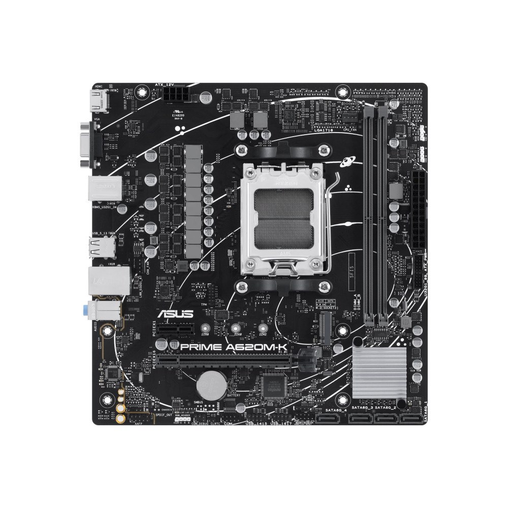ASUSTeK COMPUTER ASUS PRIME A620M-K - moderkort - micro ATX - Socket AM5 - AMD A620