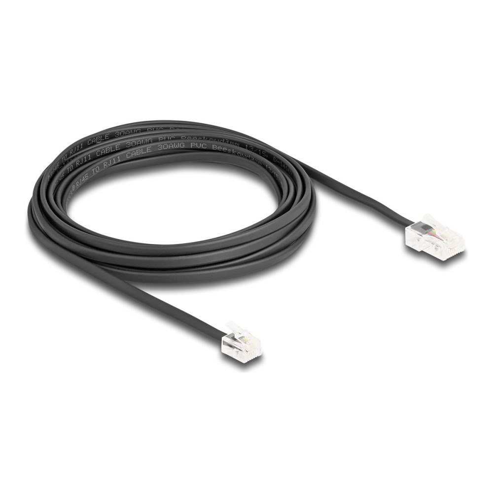 DeLOCK Delock telefonkabel - 5 m - svart