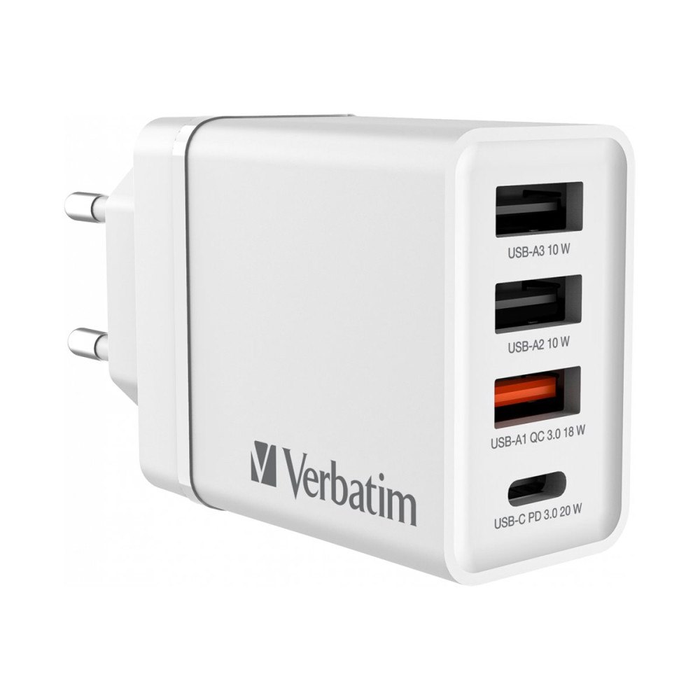 VERBATIM Verbatim strömadapter - 24 pin USB-C, 3 x USB typ A - 30 Watt