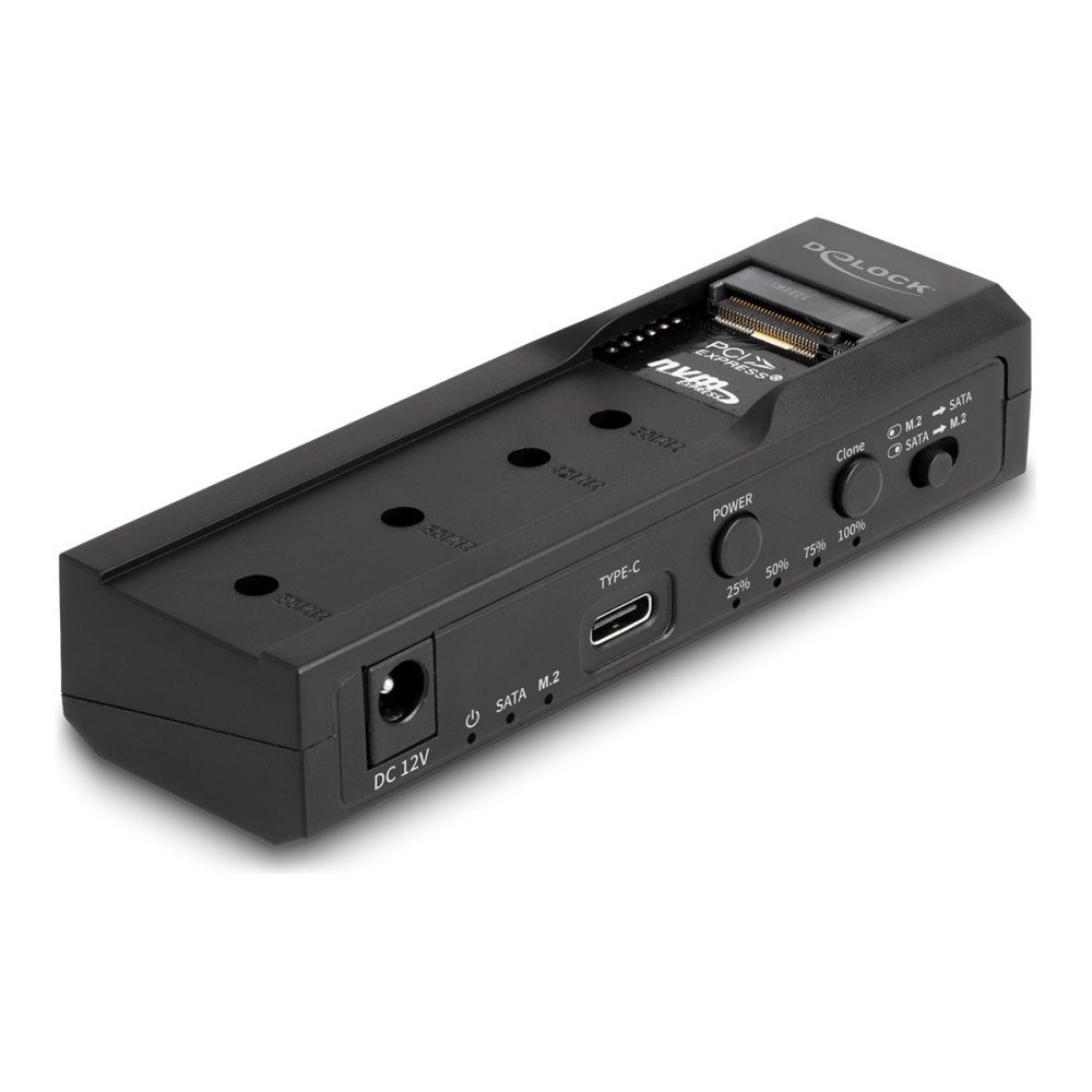 DeLOCK Delock - kontrollerkort - klonfunktion - M.2 Card (PCIe NVMe & SATA) / SATA SSD - USB-C 3.2 (Gen 2x1)