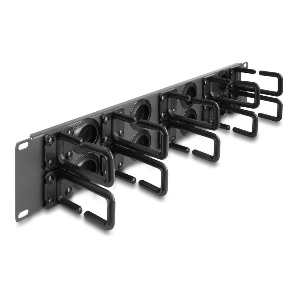 DeLOCK Delock - racks kabelhantering routing panel - 8 gummiklämmsinlopp, 10 krokar - 2U