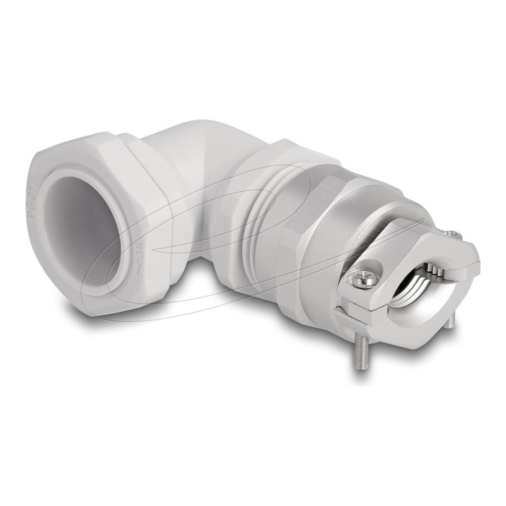 DeLOCK Delock kabelförskruvning - 90° vinkel, PG13.5, med dragavlastning och böjskydd