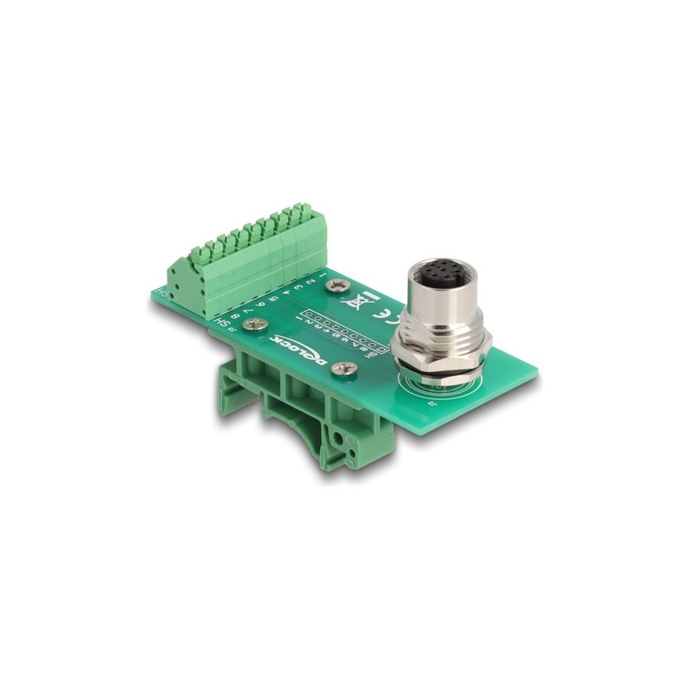 DeLOCK Delock - elkontakt - 8-stift M12-A till 9-stifts terminalblock