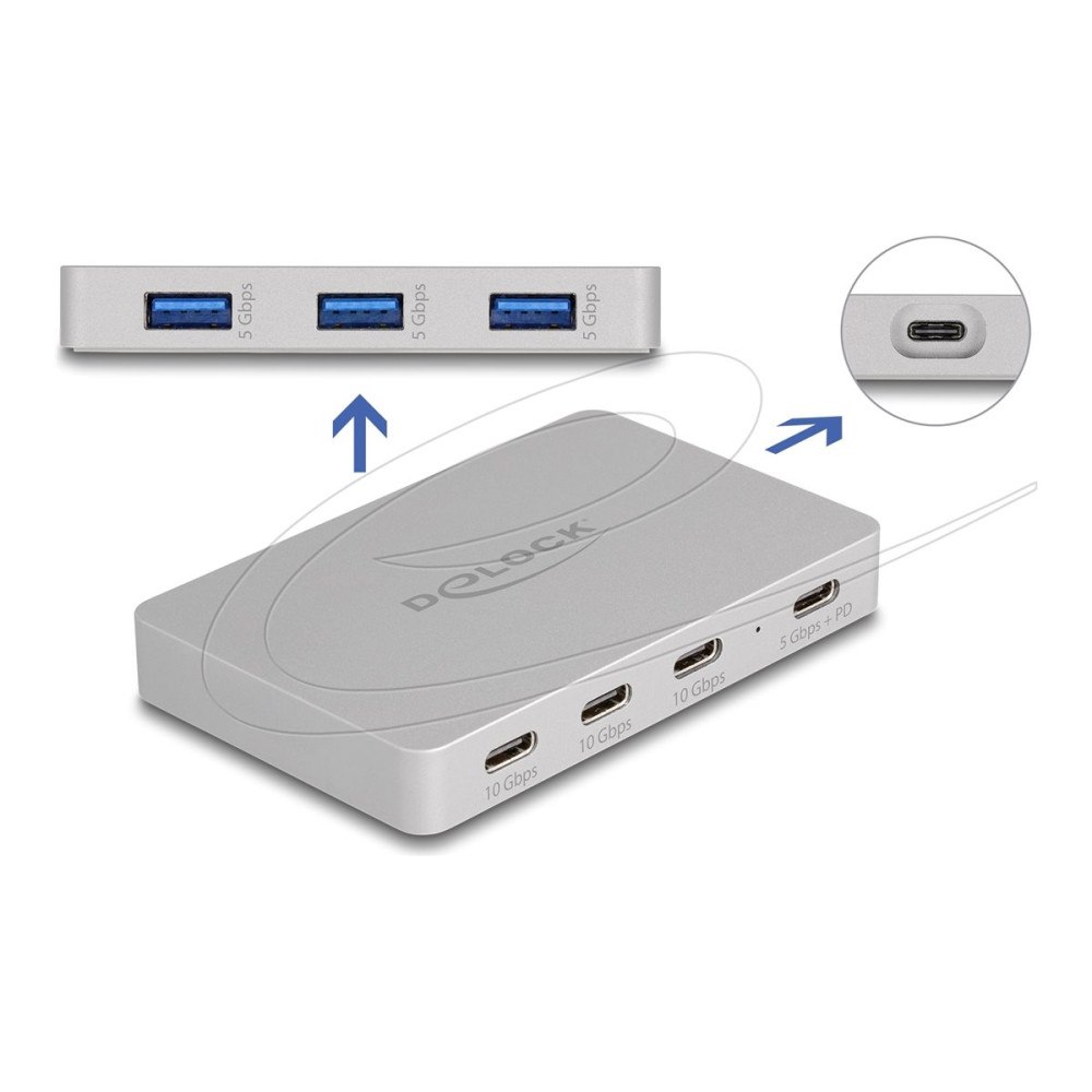 DeLOCK Delock - hubb - with Power Delivery 82 Watt - 7 portar