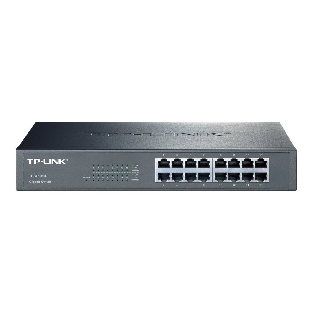 TP-LINK Technologies TP-Link TL-SG1016D 16-Port Gigabit Switch - switch - 16 portar - ohanterad