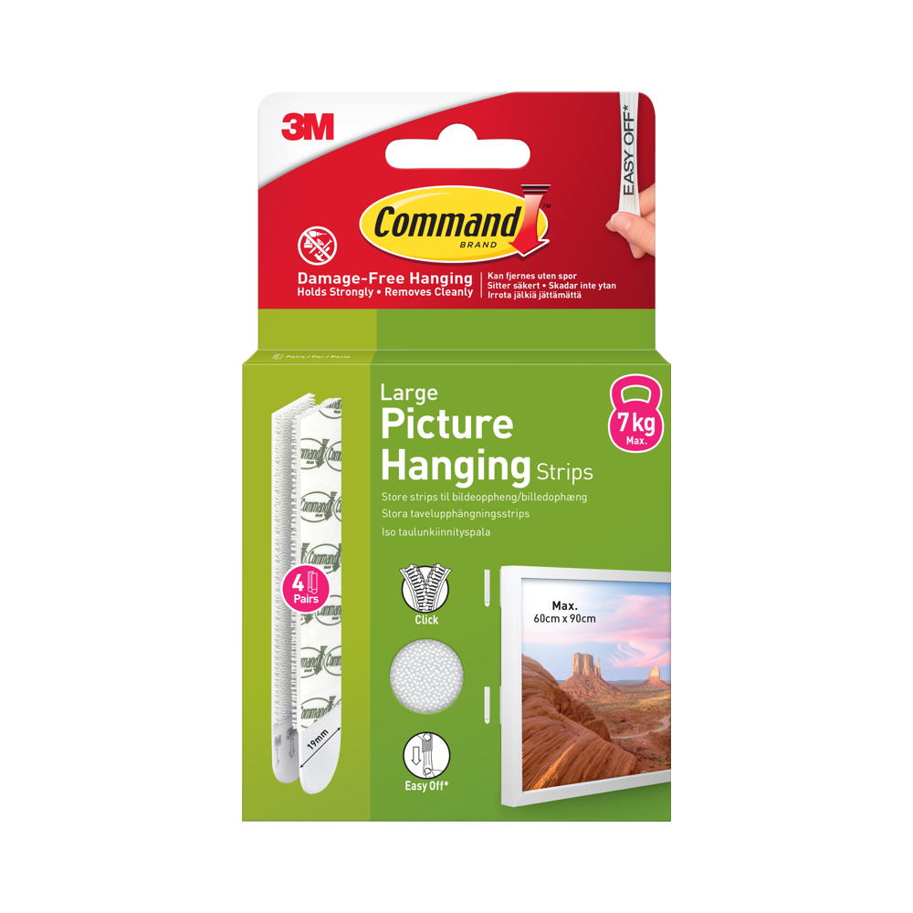 3M 3M Command Strips White Large 4 Sets
