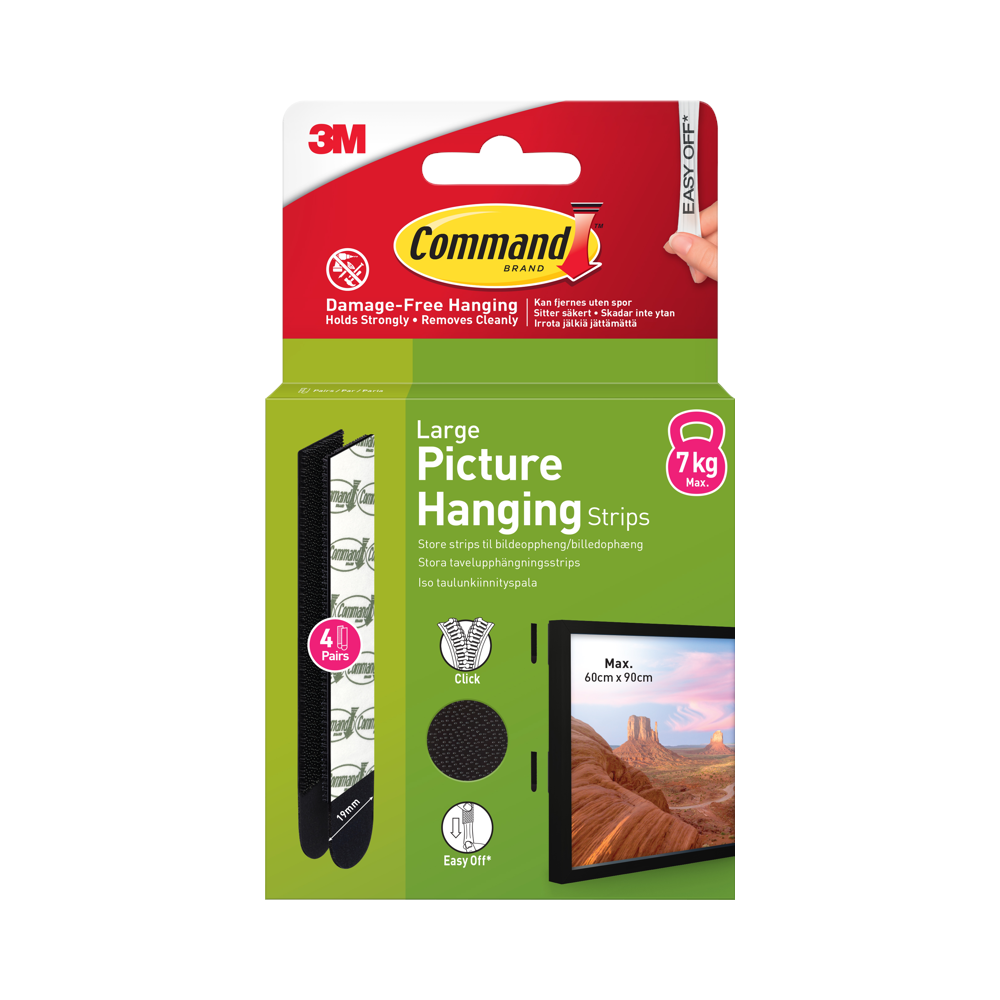 3M 3M Command Strips Black Large 4 Sets