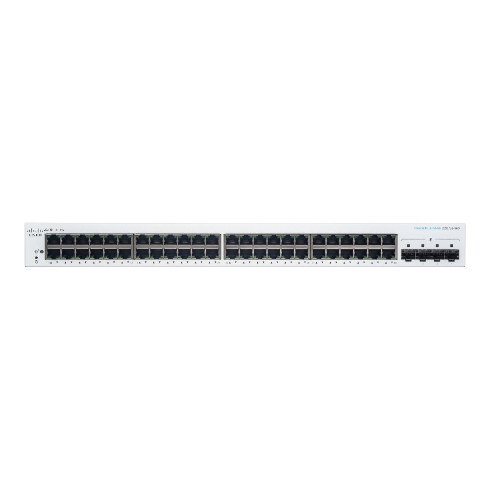 Cisco Systems Cisco Business 220 Series CBS220-48T-4G - switch - 52 portar - smart - rackmonterbar
