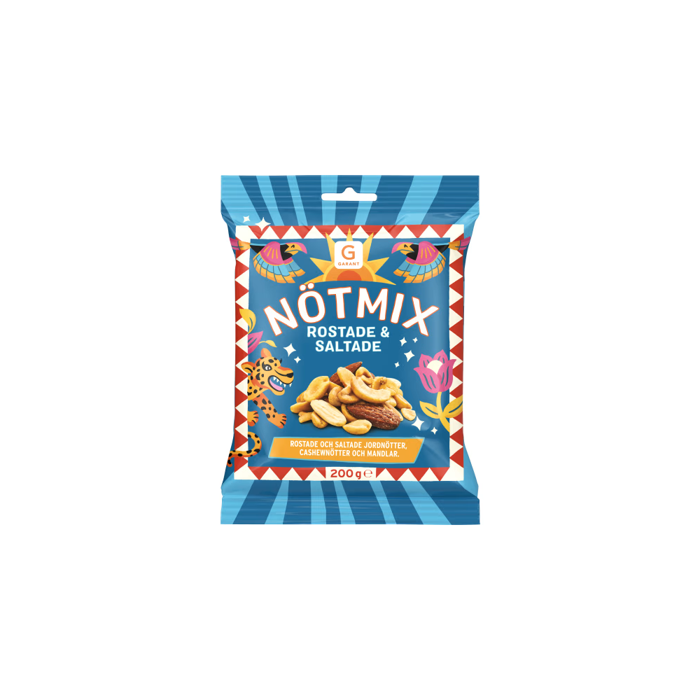 GARANT Garant Nötmix Rostade & Saltade 200g