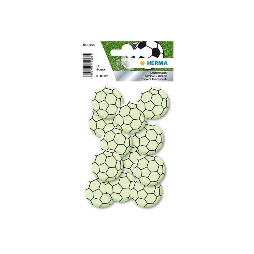 HERMA HERMA - dekorationsbindemedel - mini soccer ball - 3 cm diameter - plast (paket om 12)